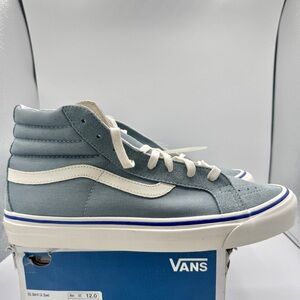 NWT Vans OG Sk8 Hi LX Classic Skate Shoe Lead Blue Suede Leather High Sneakers
